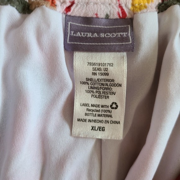 Ladies Medium Skirt Fun Multicolor Midi Laura Scott wrinkle free packable orange - Picture 6 of 9